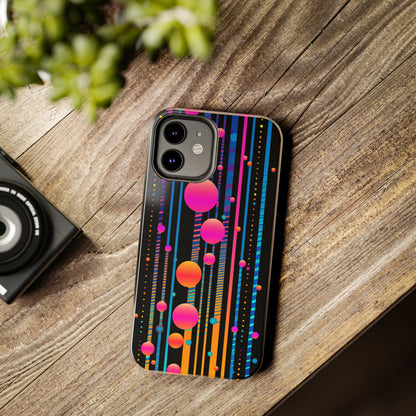 Experience a Blast from the Past: Retro Psychedelic Bubbles Tough Case for Apple iPhone Models