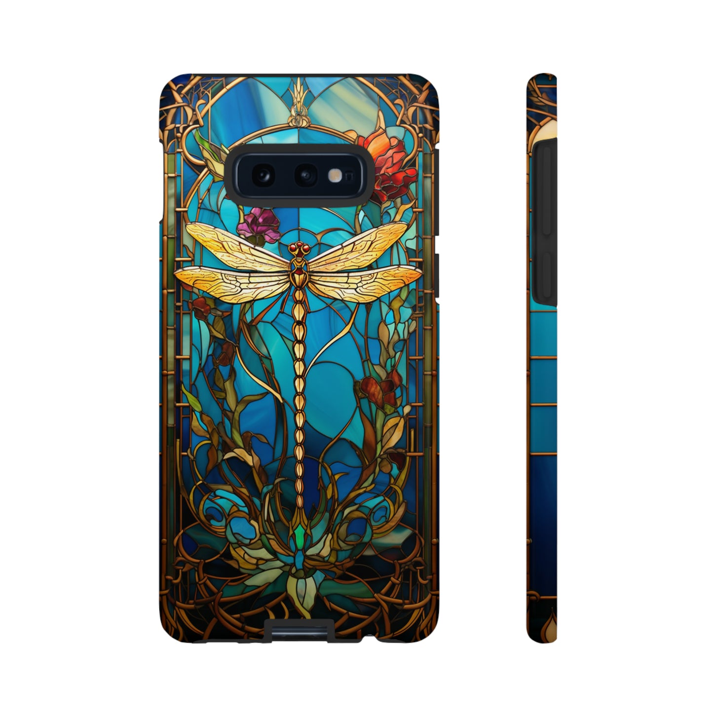 Vintage Art Nouveau Stained Glass Dragonfly Phone Case