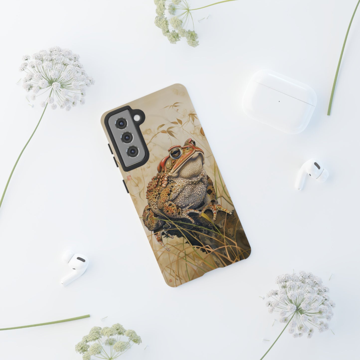 Toad on a Branch Japanese Style Art Painting Phone Case