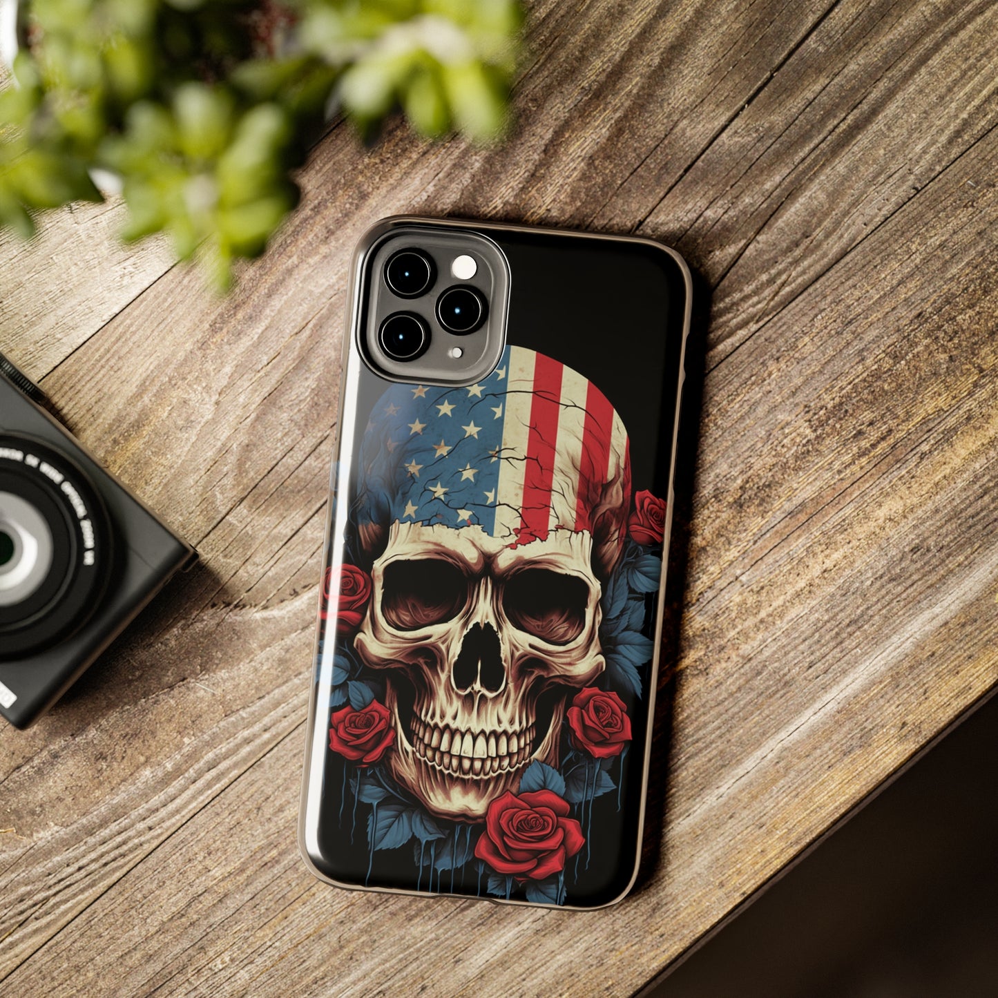 American Pride with an Edgy Spin: Skull USA Flag iPhone Case – Modern Protection Meets Patriotic Design