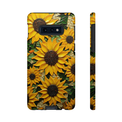 Sunflower Floral Color Explosion Mosaic Glass