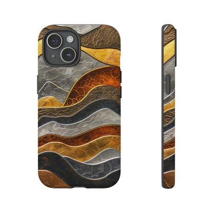 Abstract Gold and Silver Mountain Design Phone Case