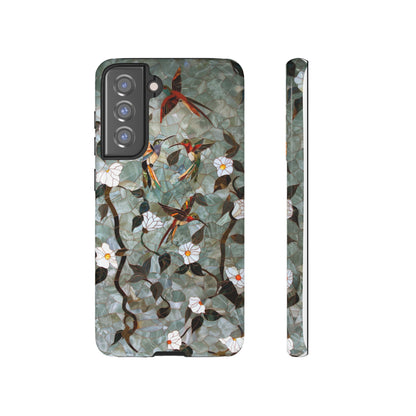 Stained Glass Hummingbirds and Flowers iPhone Case