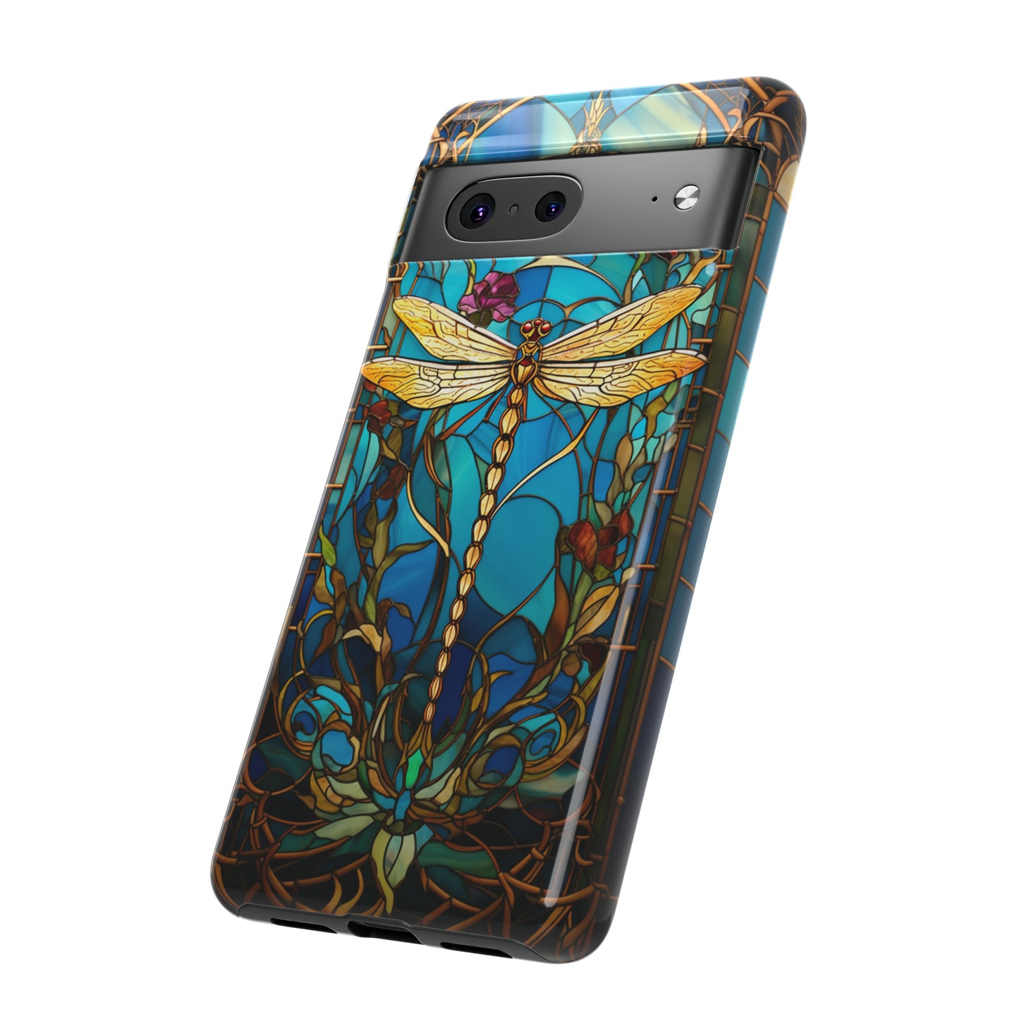 Vintage Art Nouveau Stained Glass Dragonfly Phone Case