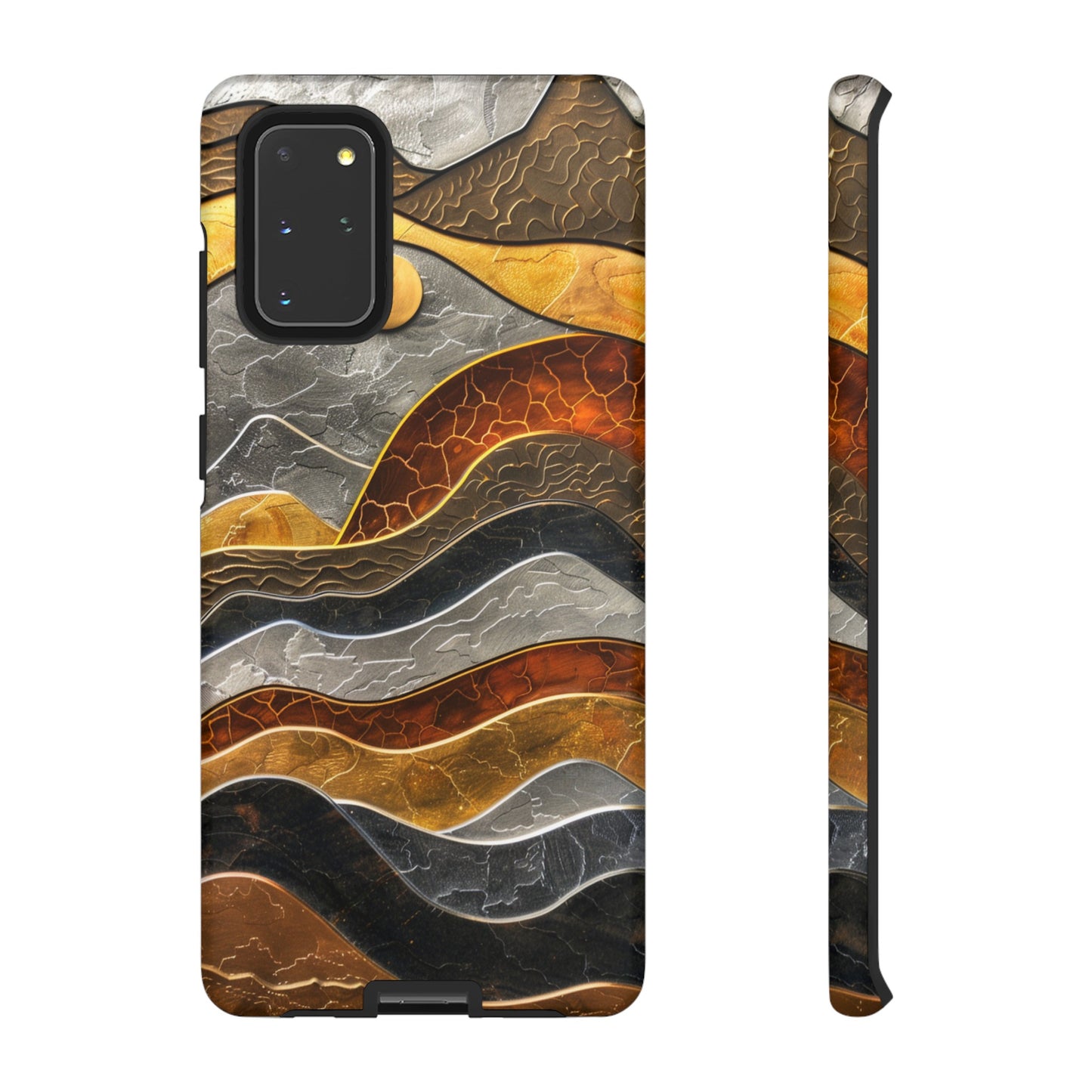 Abstract Gold and Silver Mountain Design Phone Case