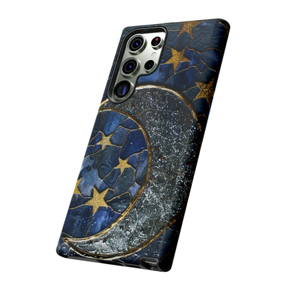 Moon Stars Stained Glass Starry Night Phone Case