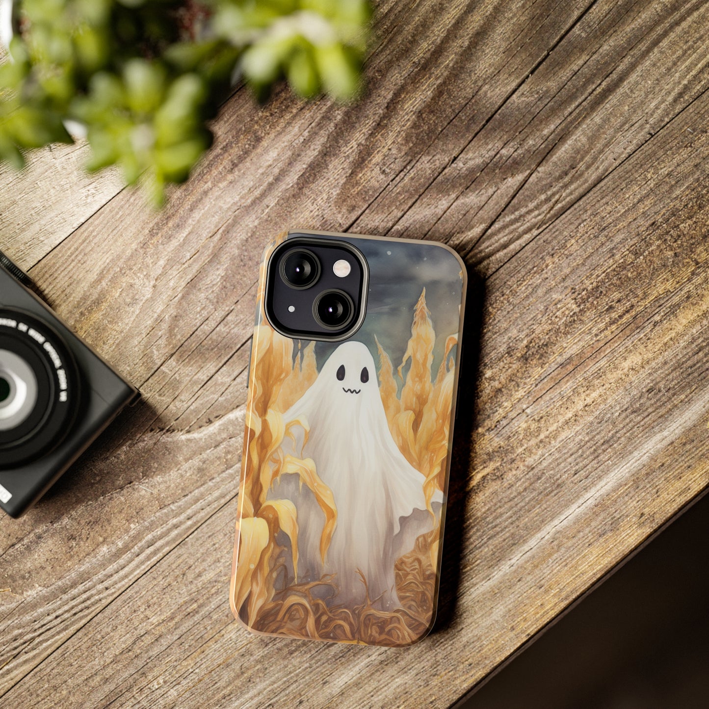 Ghost of Halloween Fall Pumpkins iPhone Case | Embrace the Spooky Autumn Vibes