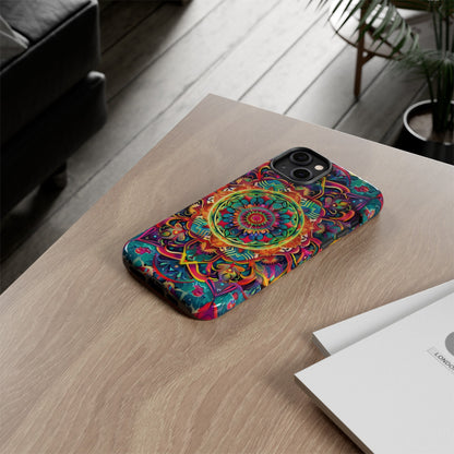 Cosmic Stained Glass Mandala Phone Case