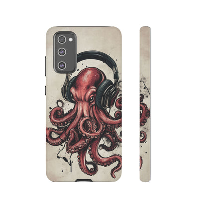 Retro Style Japanese Octopus Listening to Headphones Phone Cover