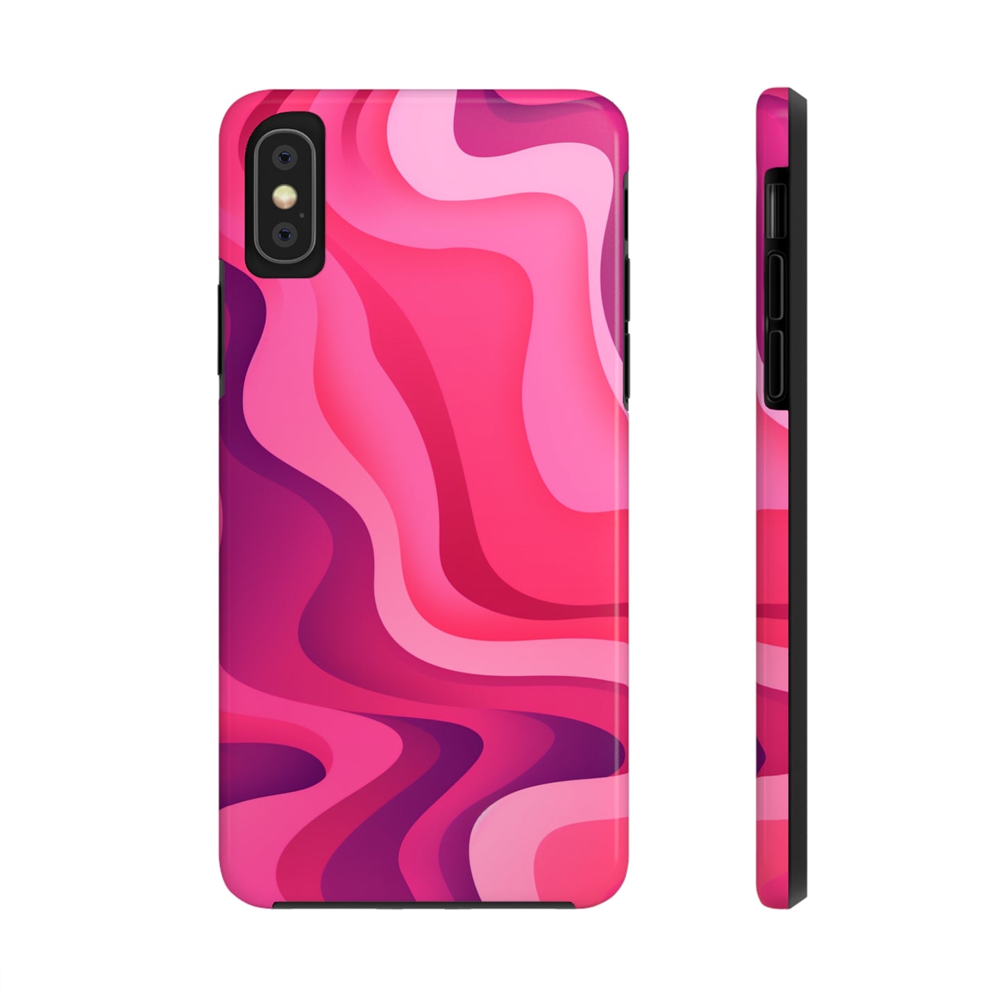 The Pink Wave iPhone Case Splash of Vibrance | Modern Art Meets Protection iPhone Tough Case