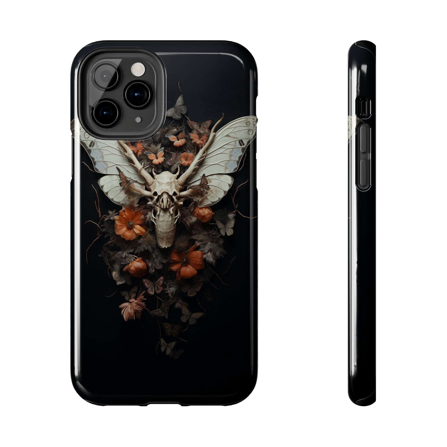 Deadhead Moth Gothic Dark Academia iPhone Case | Spooky Skull Mysterious Elegance