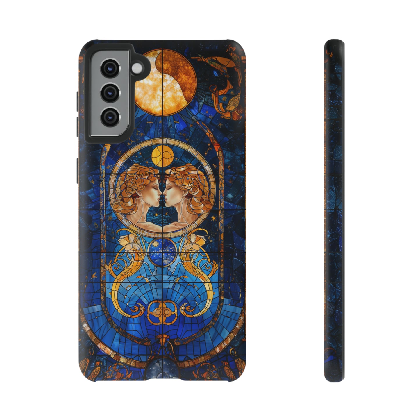 Gemini Astrology Stained Glass Phone Case