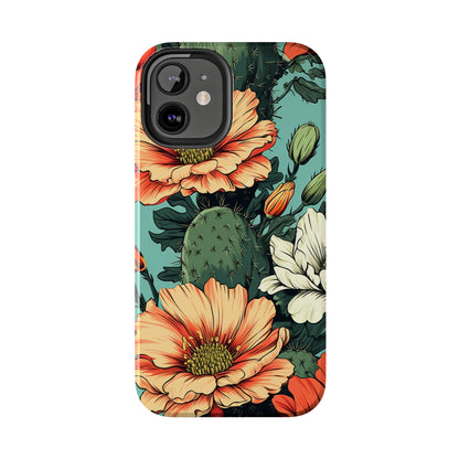 Desert Dream: Retro Vibe Cactus Tough iPhone Case