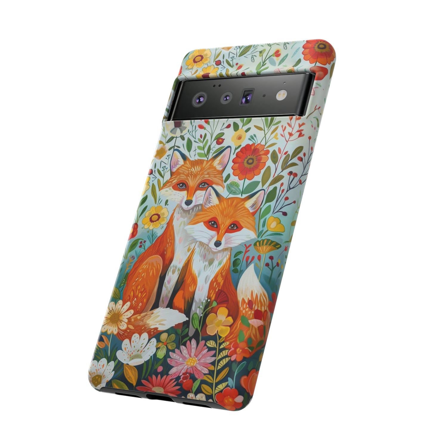 Foxes in the Floral Garden Phone Case