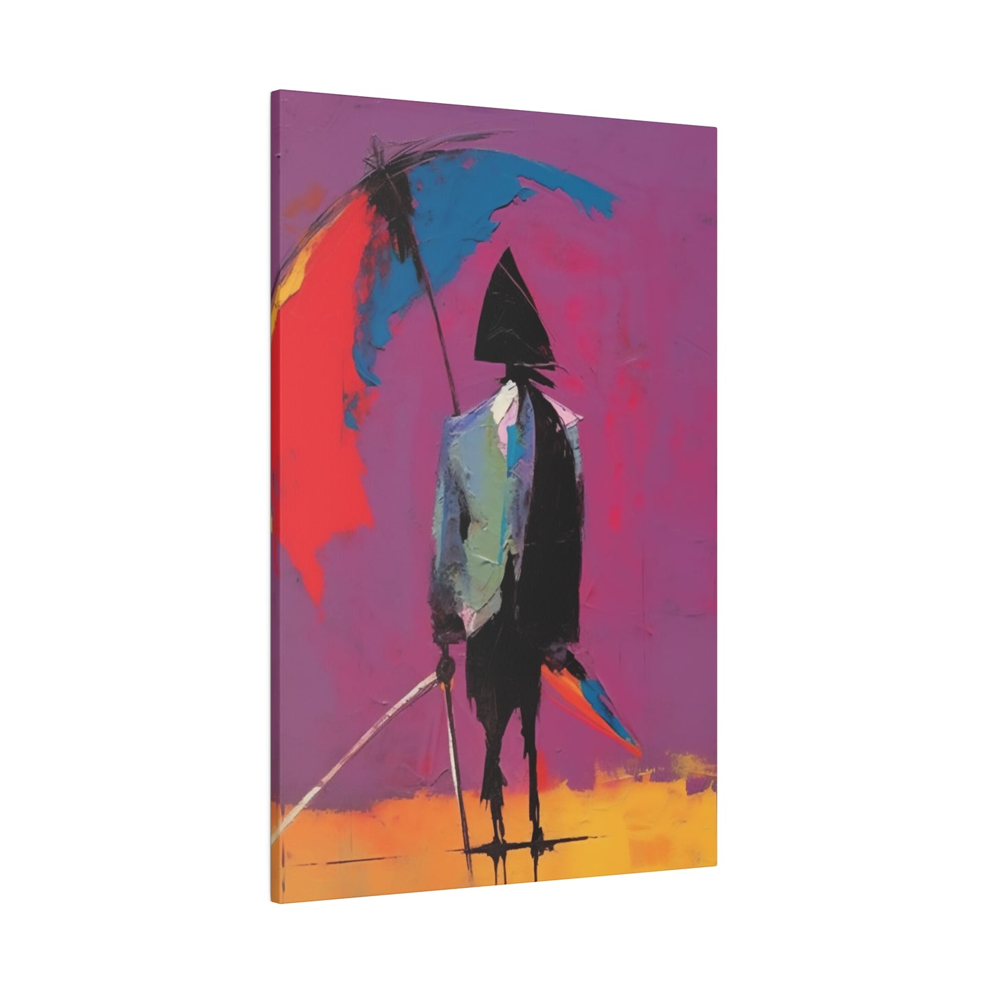 Business as usual Pop Art | Man with an umbrella | Stretched Canvas Print