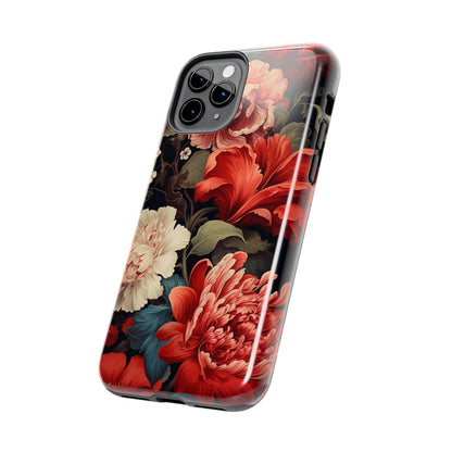 Vintage Floral Aesthetic Phone Tough Case Antique Print for iPhone 14 11 Pro 12 13 XR XS X 7+ 8 Boho Nature Flowers Cottage Core