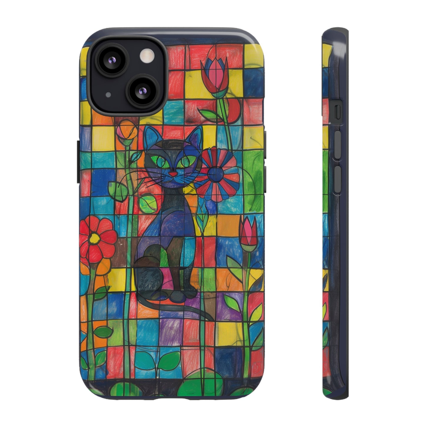 Cat in the Stained Glass Garden Phone Case