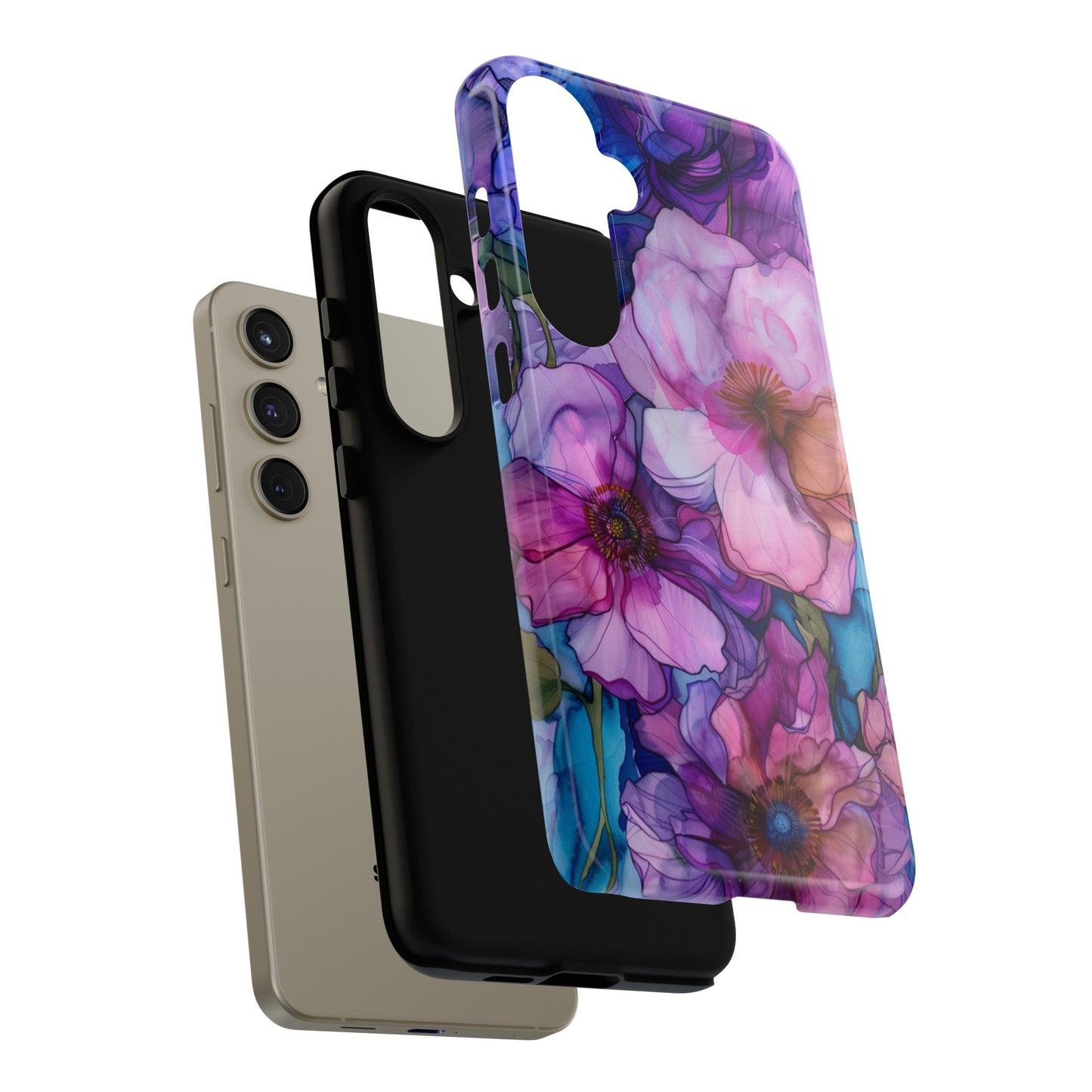 Floral aesthetic watercolor phone case for Samsung Galaxy S24 case