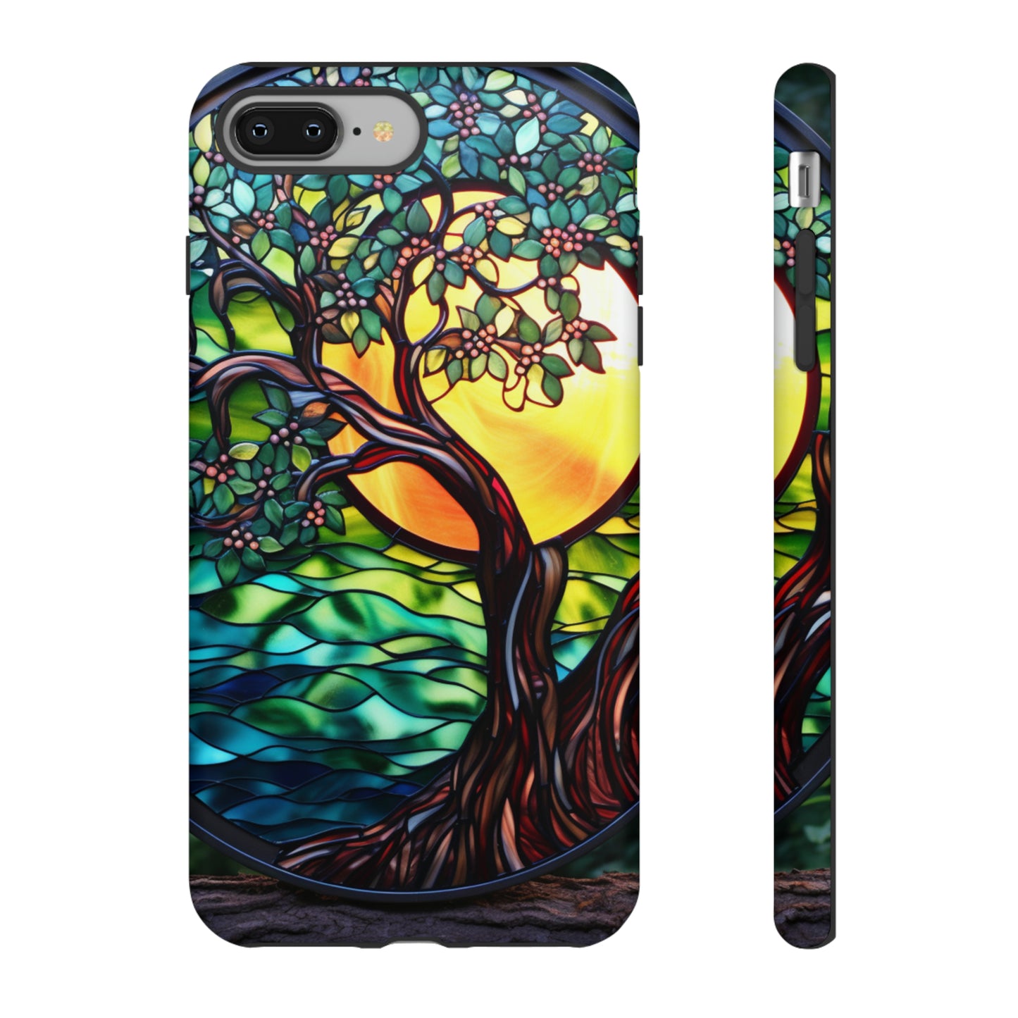 Stained Glass Mosaic Tile Tree of Life Full Moon