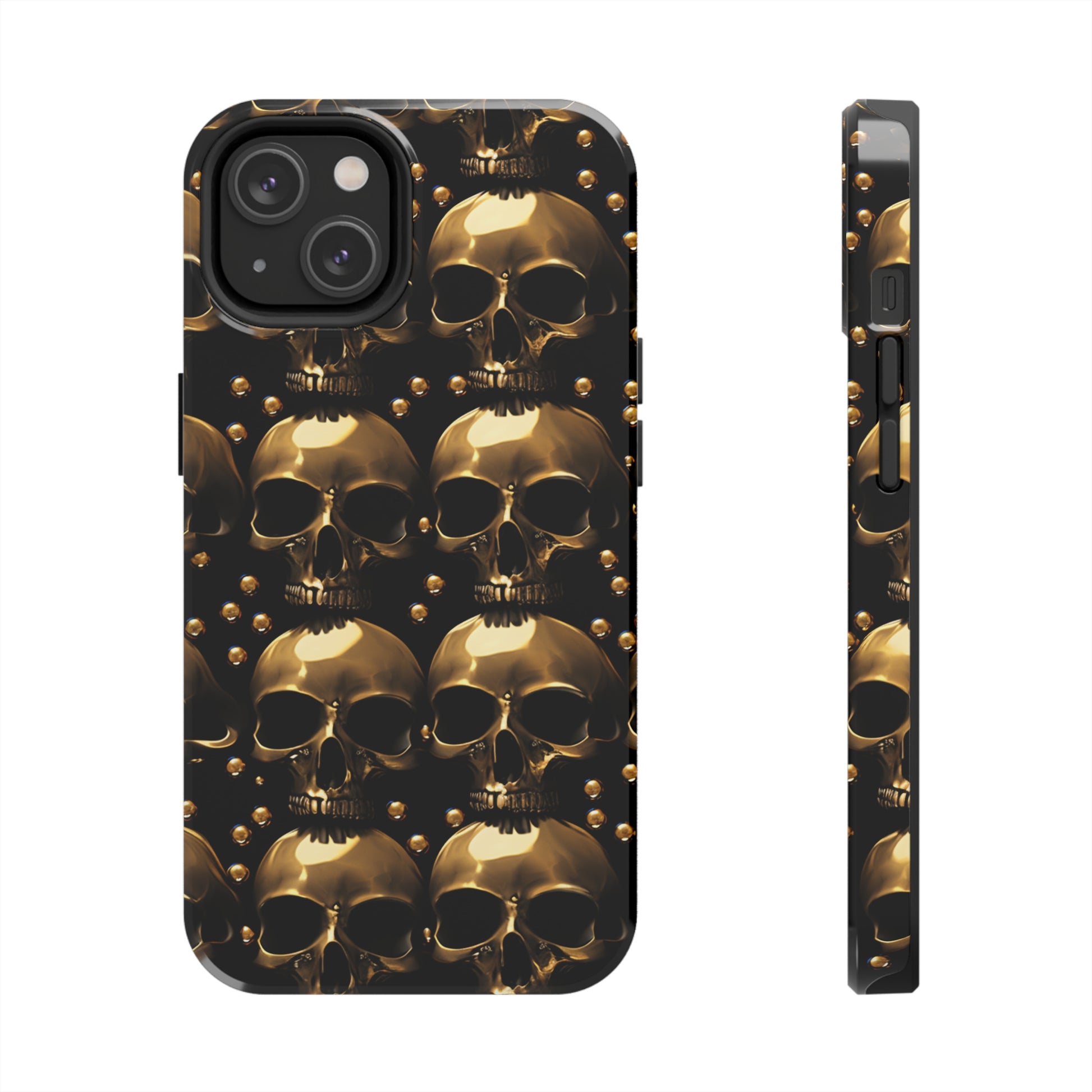 Shimmering Skulls on Dark Background iPhone 13 Tough Case