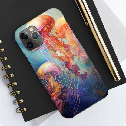 Psychedelic Colors of Jellyfish iPhone Tough Case | Dive into a Vibrant and Mesmerizing Underwater World