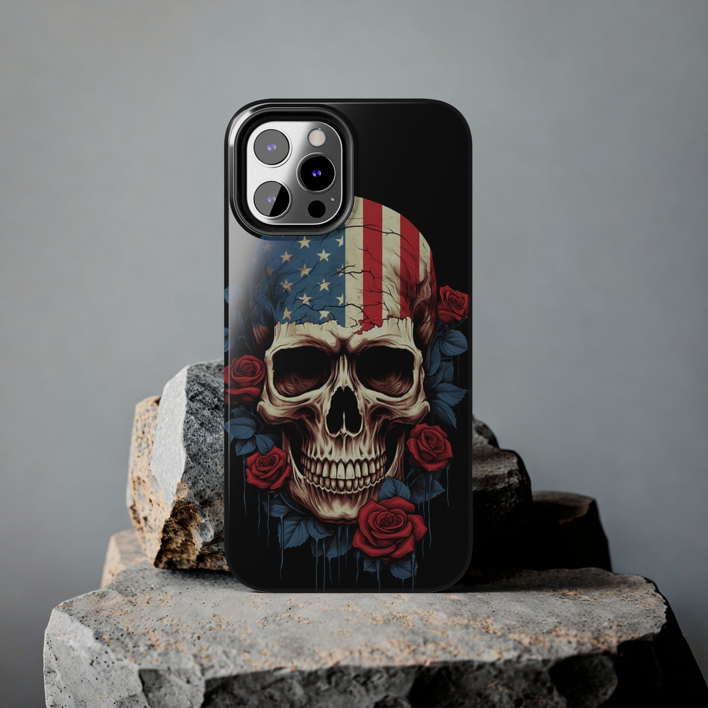 American Pride with an Edgy Spin: Skull USA Flag iPhone Case – Modern Protection Meets Patriotic Design