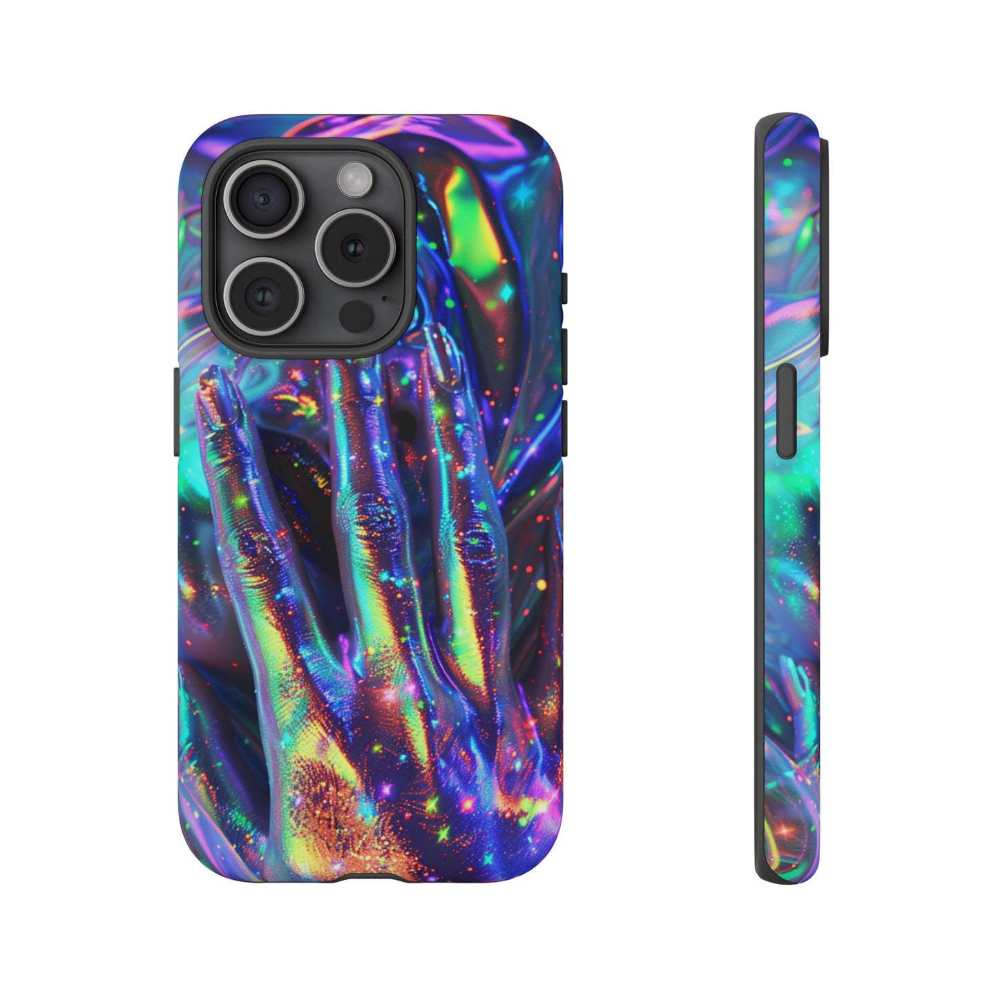 Marbled opalescent Holographic Print Phone Case