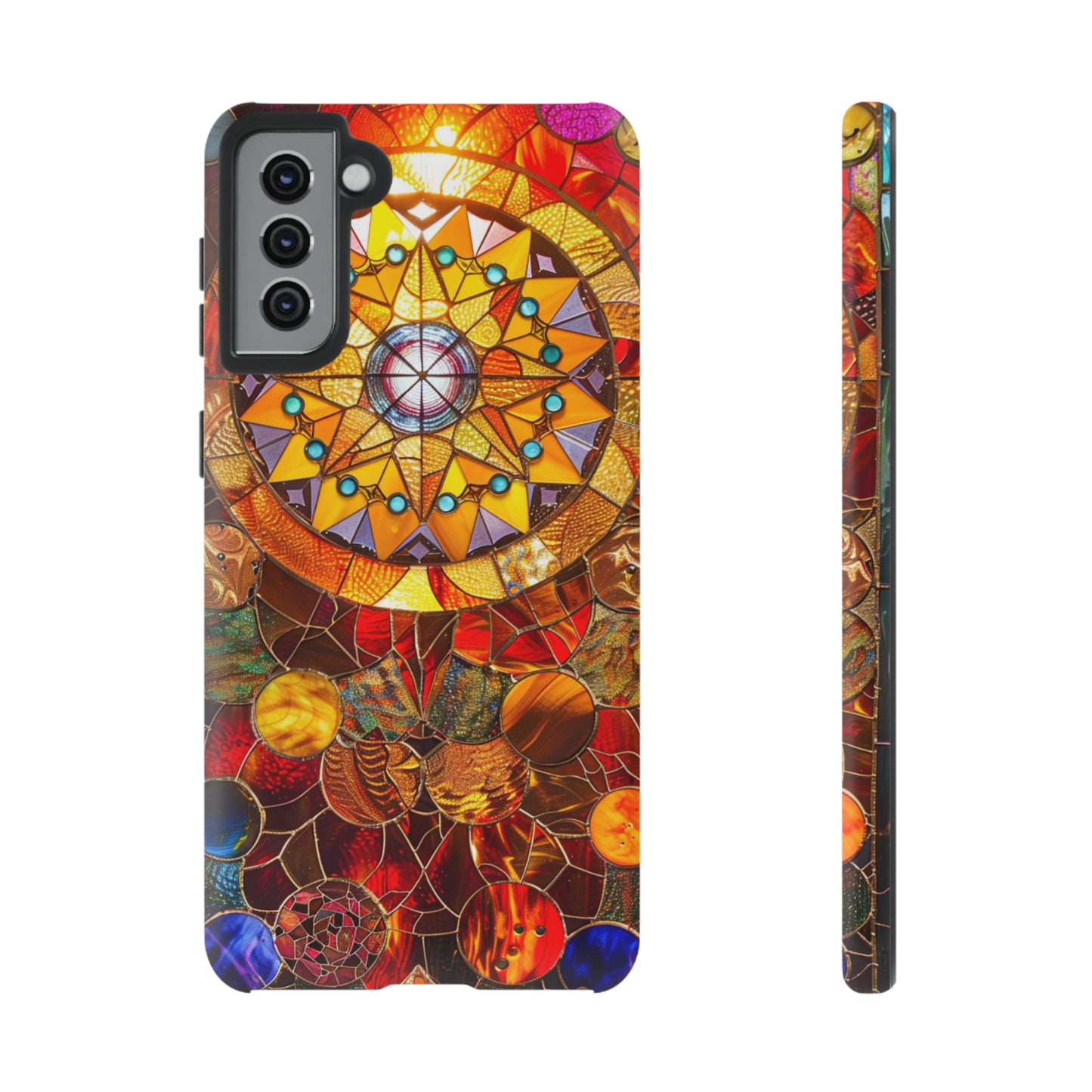 Cosmic Stained Glass Mandala Phone Case