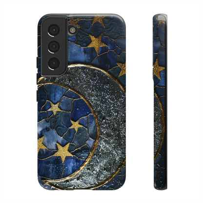 Moon Stars Stained Glass Starry Night Phone Case