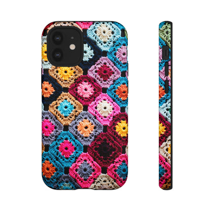 Vintage Floral Crochet Blanket Knit Look Phone Case