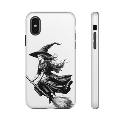 Vintage Halloween Witch on a Broom Spooky Phone Cover