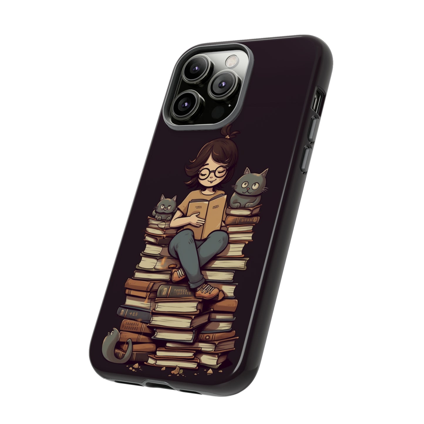 Cats and Books Phone Case