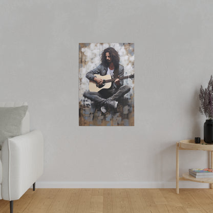 Chris Cornell Playing Guitar  | Stretched Canvas Print