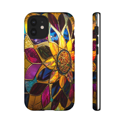 Cosmic Stained Glass Mandala Phone Case