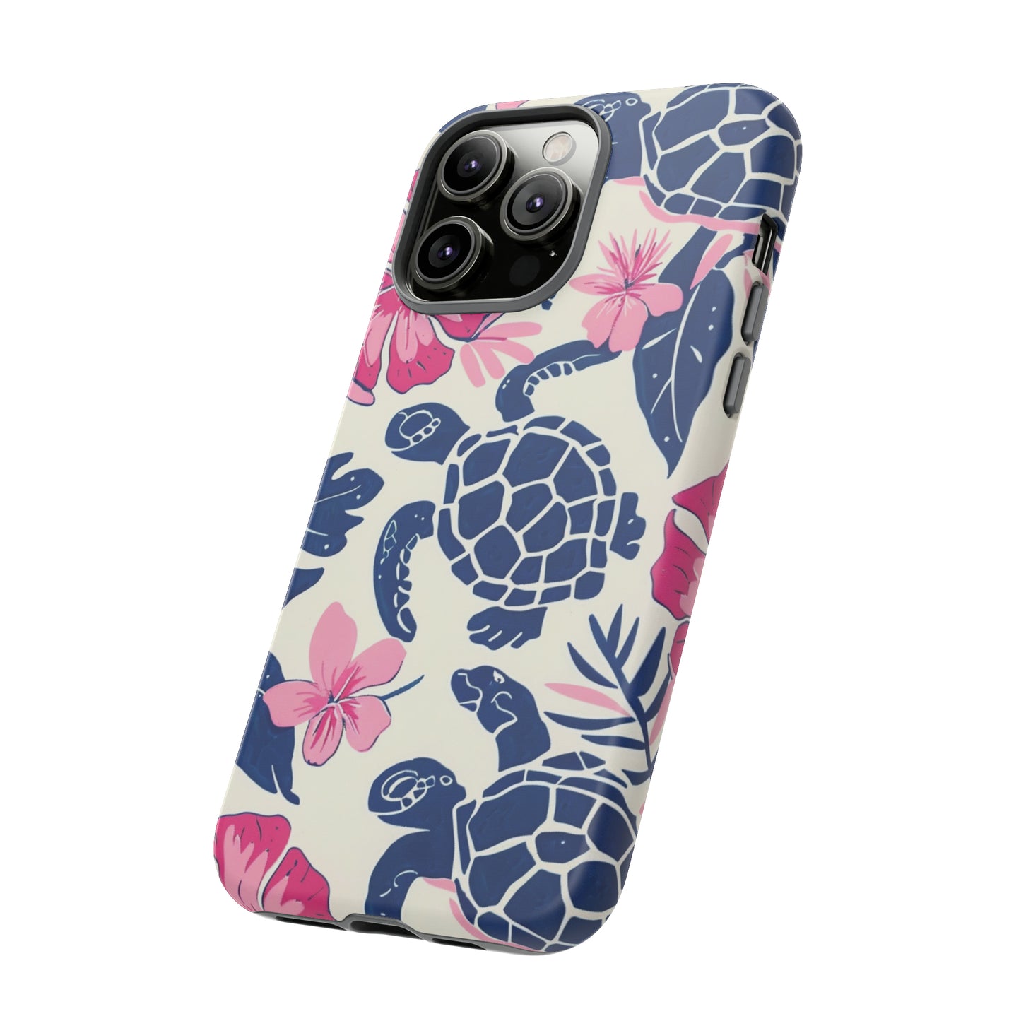 Undersea Floral Blue Sea Turtle Phone Case