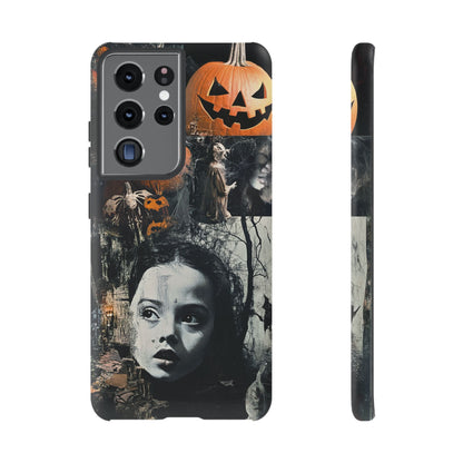 Vintage Halloween Collage Wednesday Goth Style Jackolantern Spooky Phone Cover