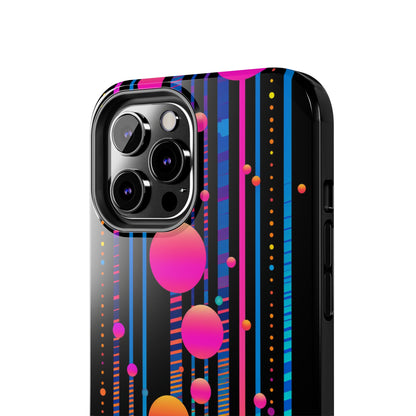 Experience a Blast from the Past: Retro Psychedelic Bubbles Tough Case for Apple iPhone Models