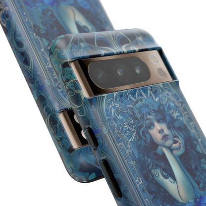 Blue Floral Art Nouveau Style Phone Case