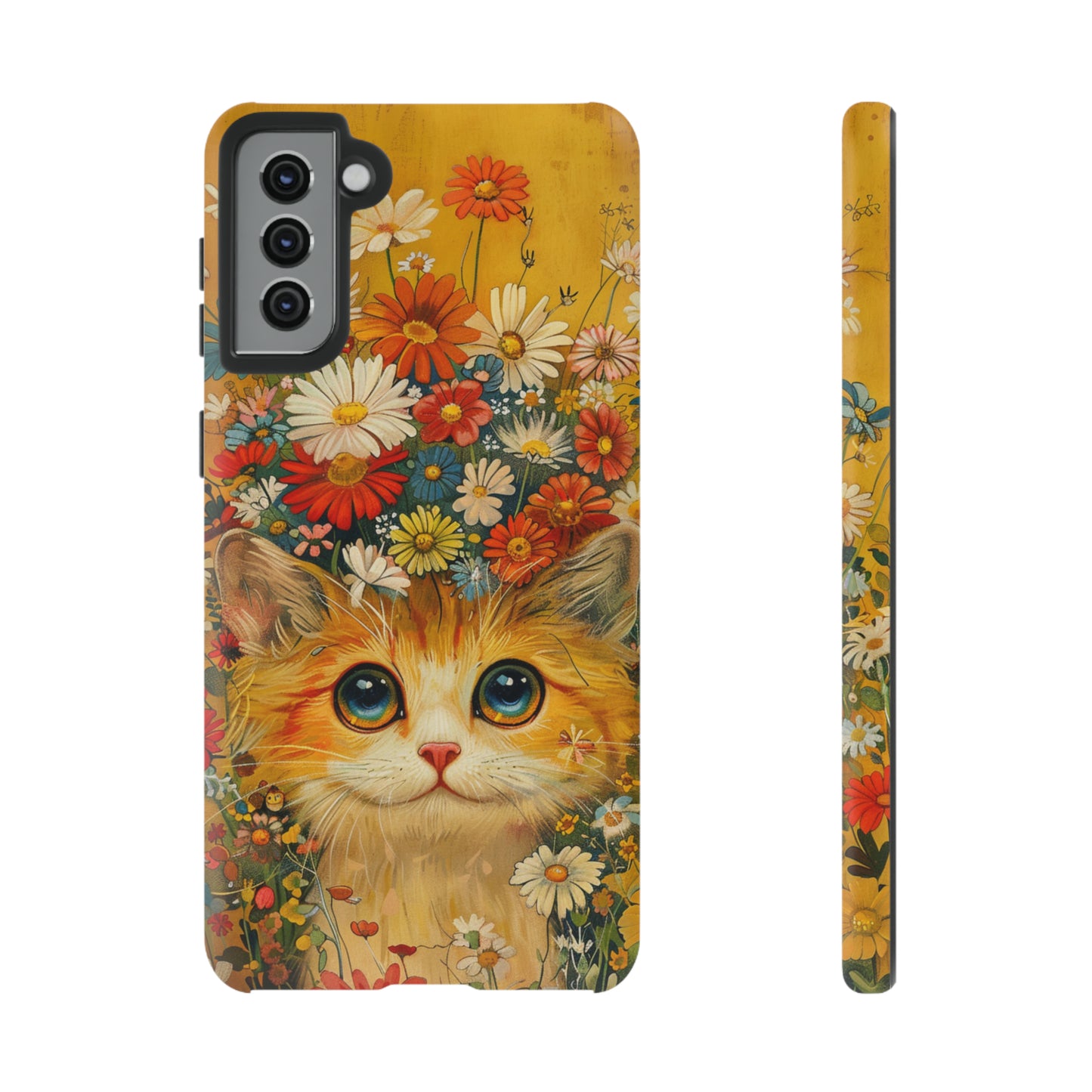 Cute Cat in Floral Garden Phone Case