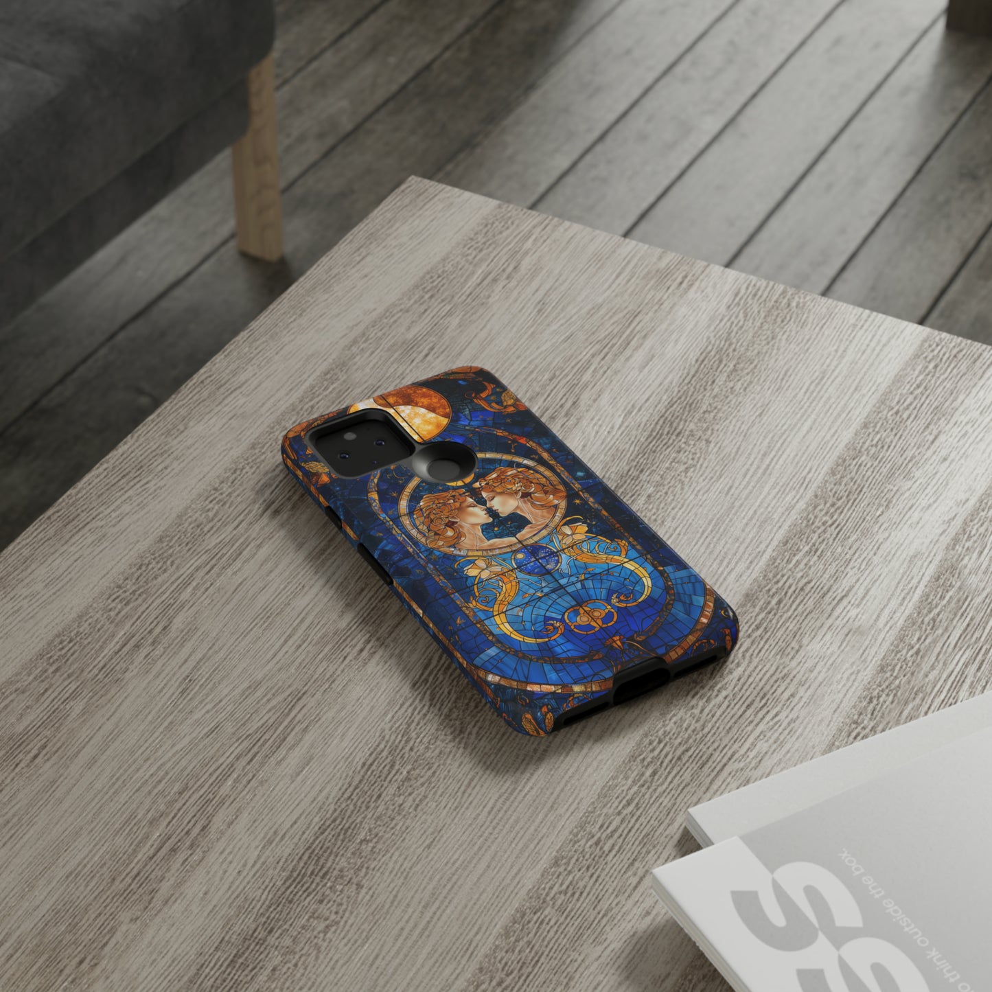 Gemini Astrology Stained Glass Phone Case