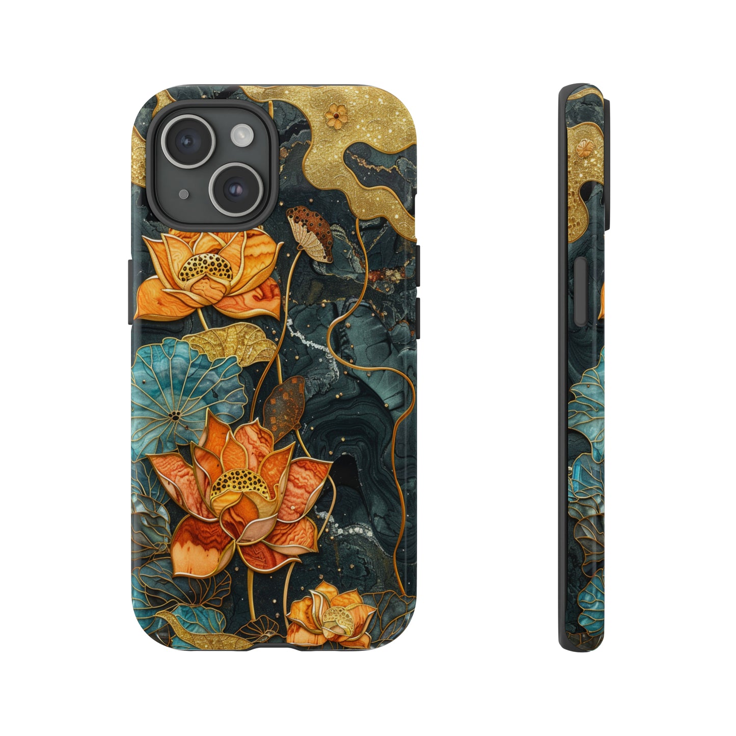 Chiyogami Floral Scroll Work Phone Case for iPhone 15