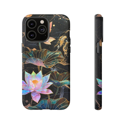 Zen Stained Glass Lotus Floral Design Phone Case