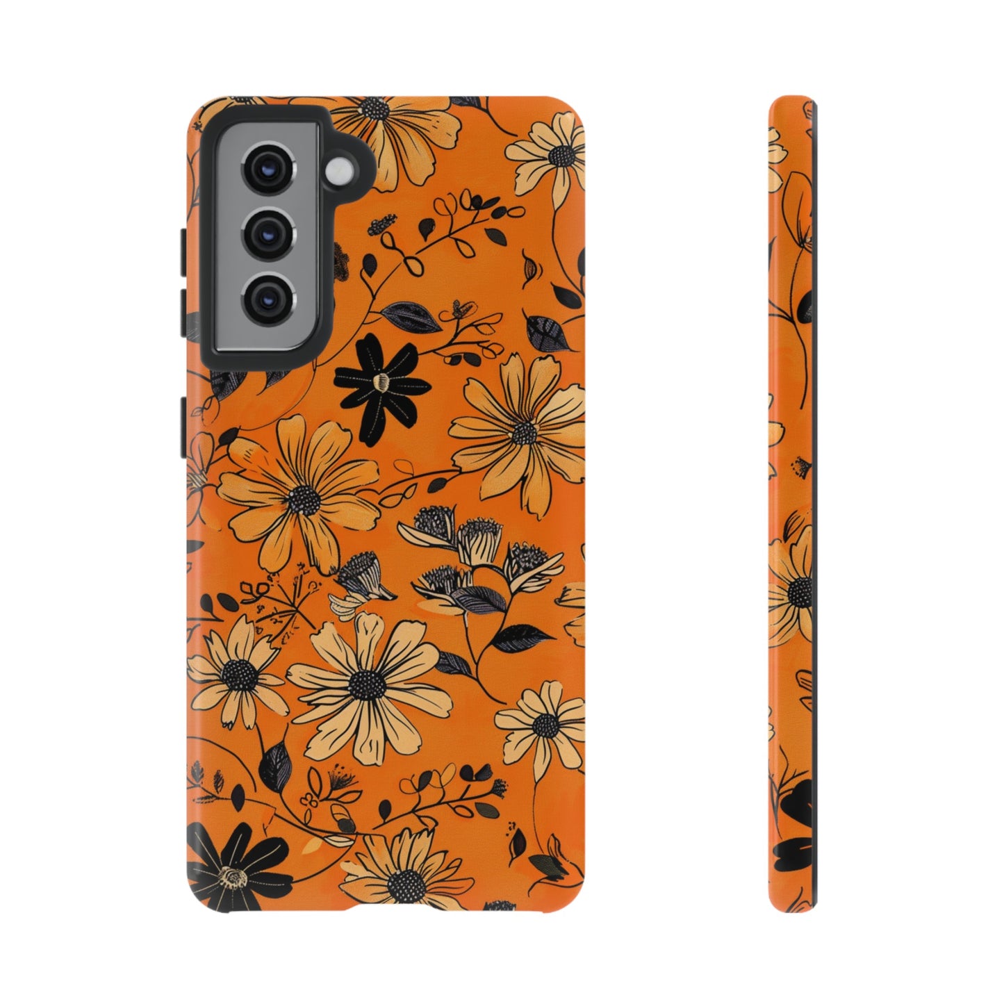 Orange Floral Phone Case Cute Summer Flower Aesthetic