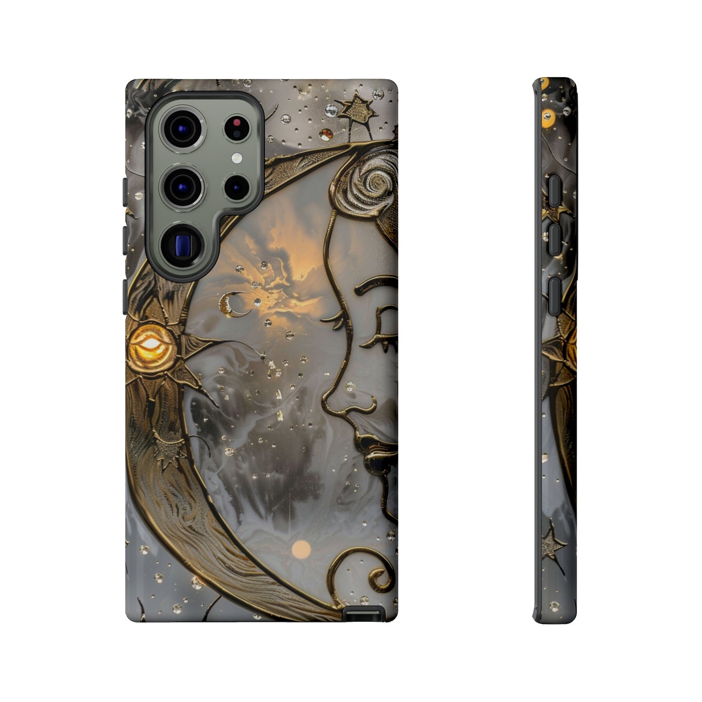 Moon Stars Stained Glass Starry Night Phone Case