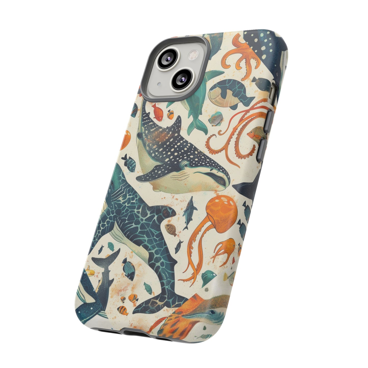 Undersea World Shark, Turtle, Manta Ray Phone Case