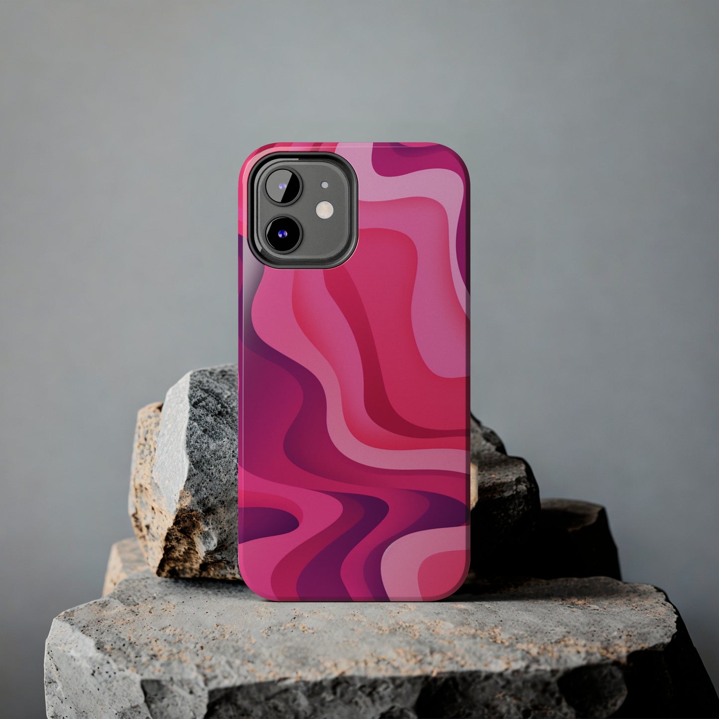 The Pink Wave iPhone Case Splash of Vibrance | Modern Art Meets Protection iPhone Tough Case