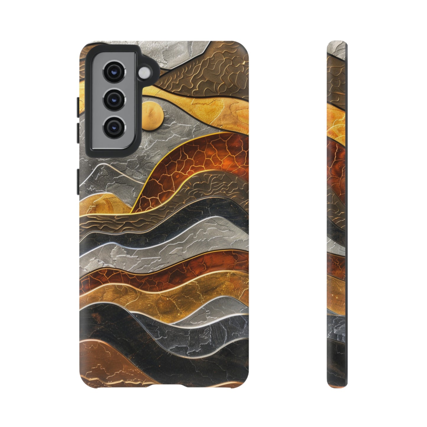 Abstract Gold and Silver Mountain Design Phone Case