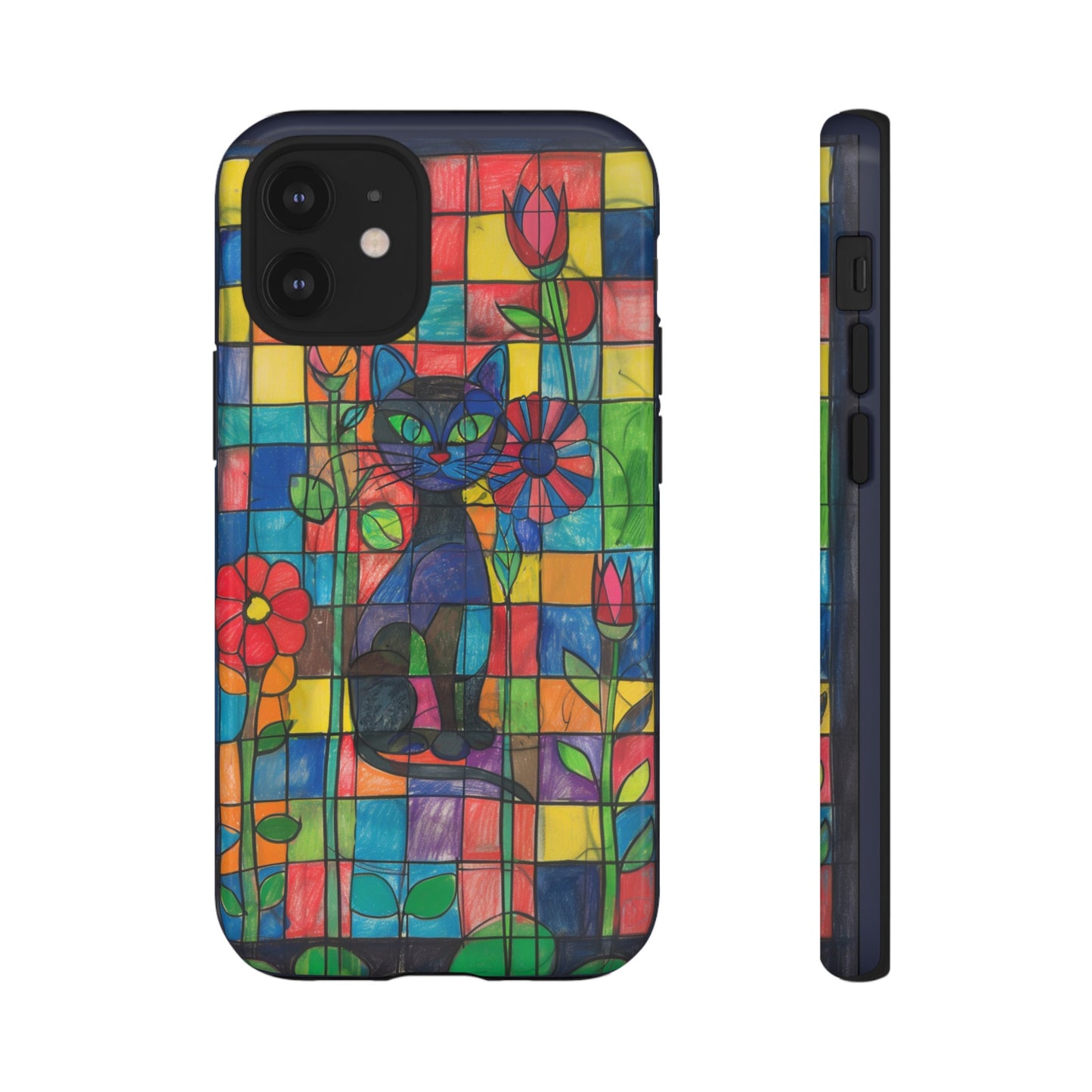 Cat in the Stained Glass Garden Phone Case