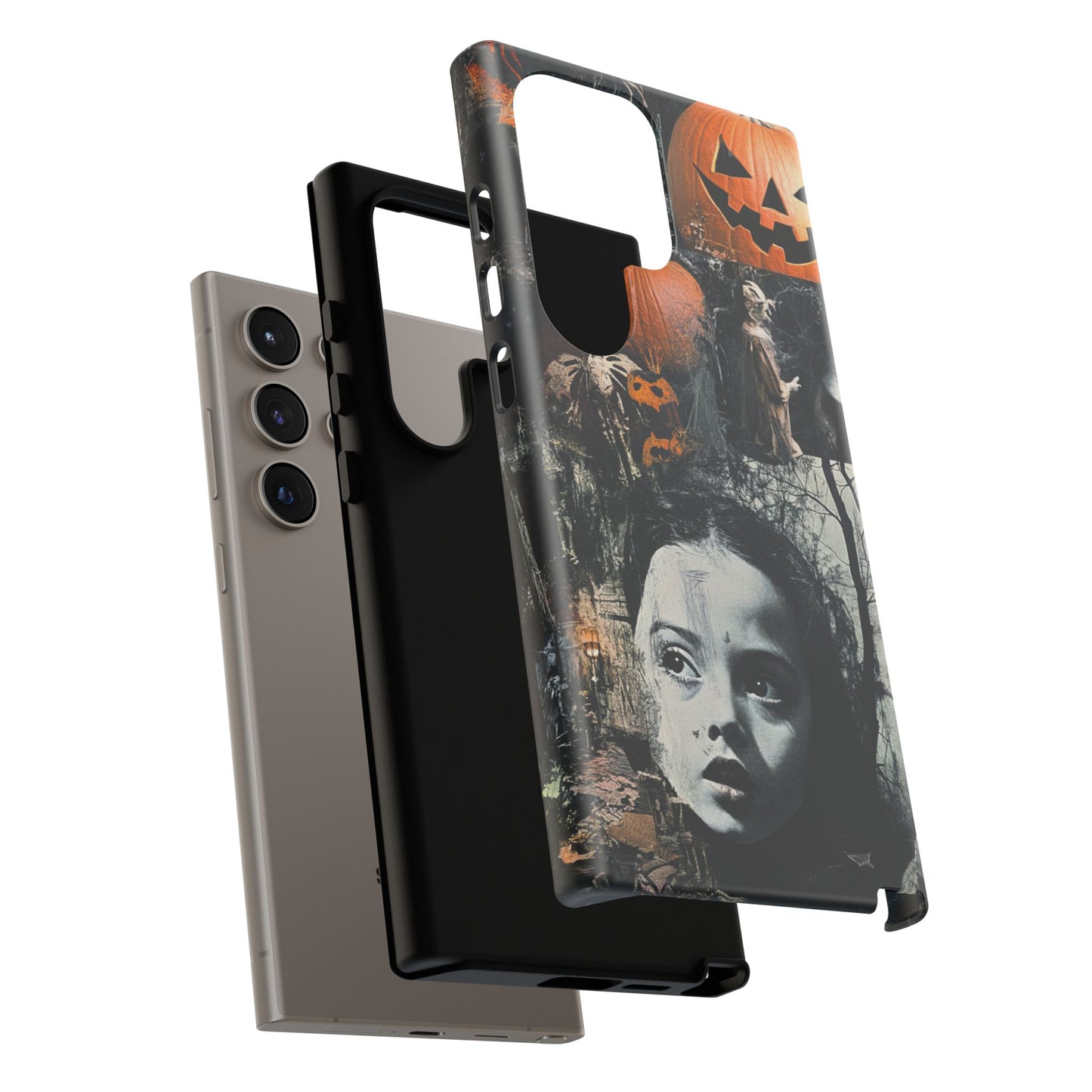 Vintage Halloween Collage Wednesday Goth Style Jackolantern Spooky Phone Cover