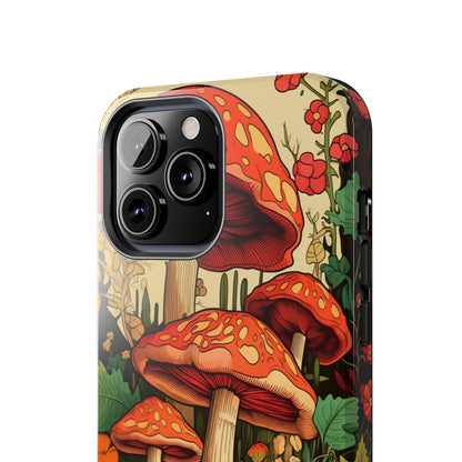 Psychedelic Retro Mushrooms: Dive Deep into Nostalgic Vibes | iPhone Case